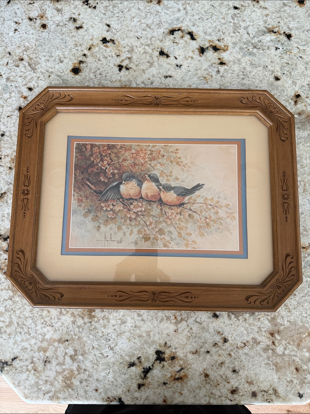 Vintage HOMCO signed Maggie Morrow “After a Summer Shower” Robin Birds Tree